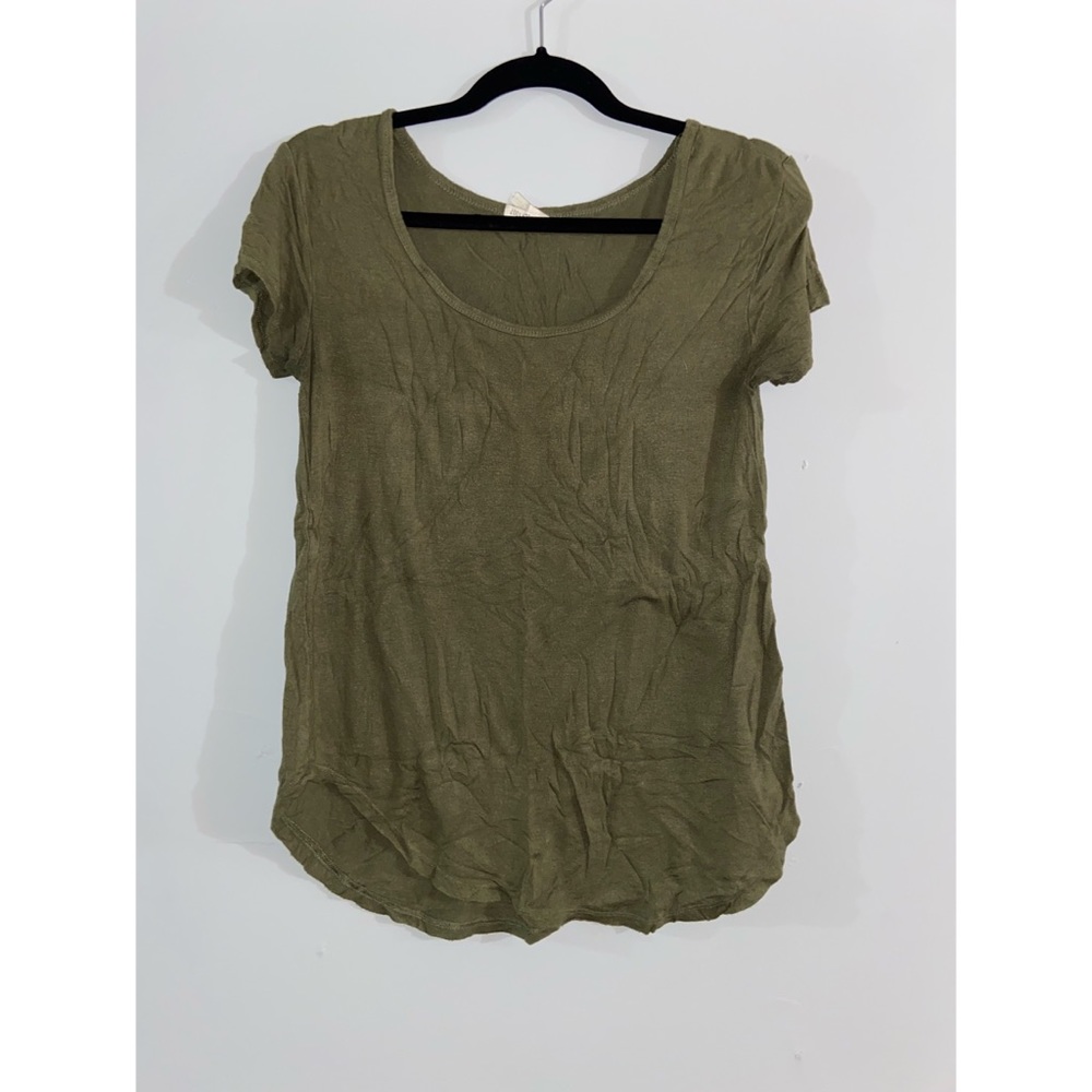 Olive Green Swoop Neck